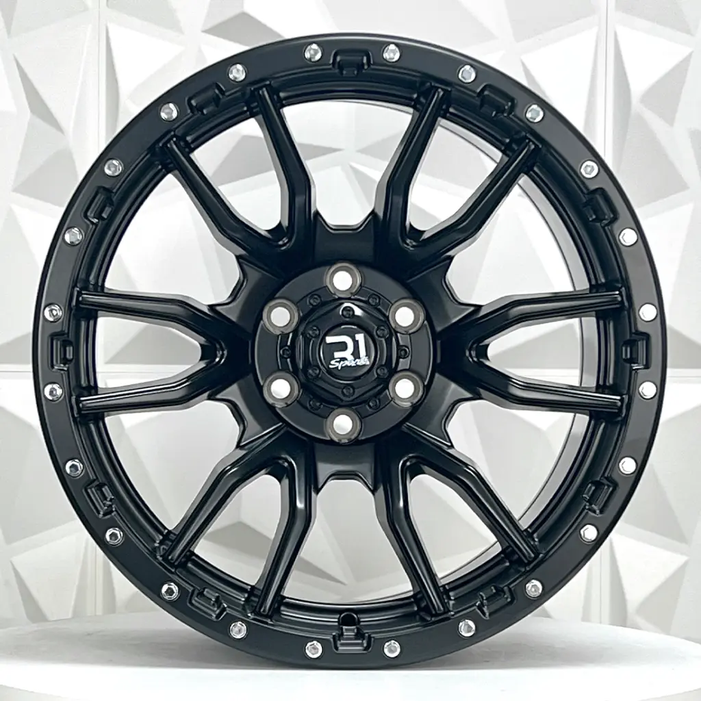 RIN 17X9 5-120 R1 SPORT 6098 / YZ01 MATT BLACK+CHROME RIVETS ET10 CB65.1