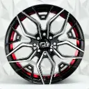 RIN 15X6.5 8-100/114.3 R1 SPORT 1047 BLACK MF+RED UNDERCUT ET30 CB73.1 
