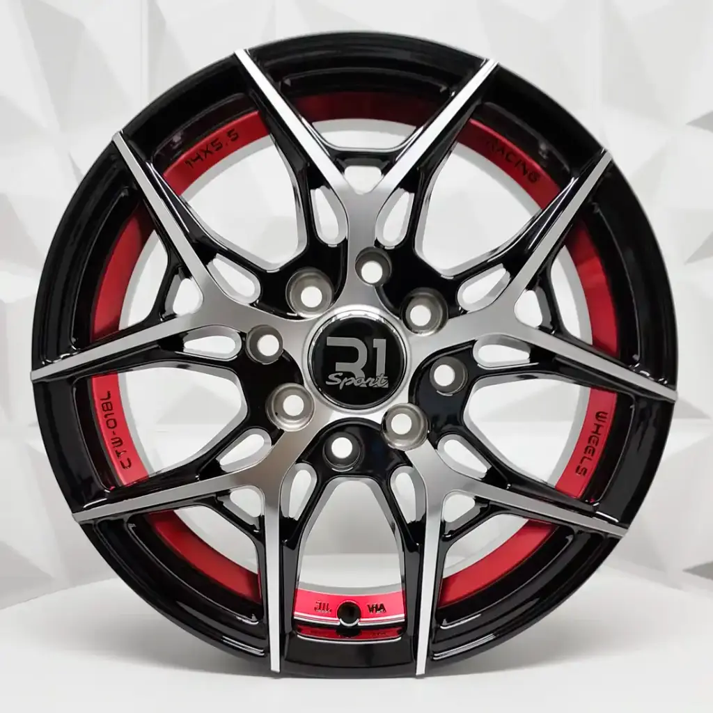 RIN 14X5.5 4-100/114.3 R1 SPORT RGW01 MACHINE BLACK+UNDERCUT RED ET38 CB73.1 