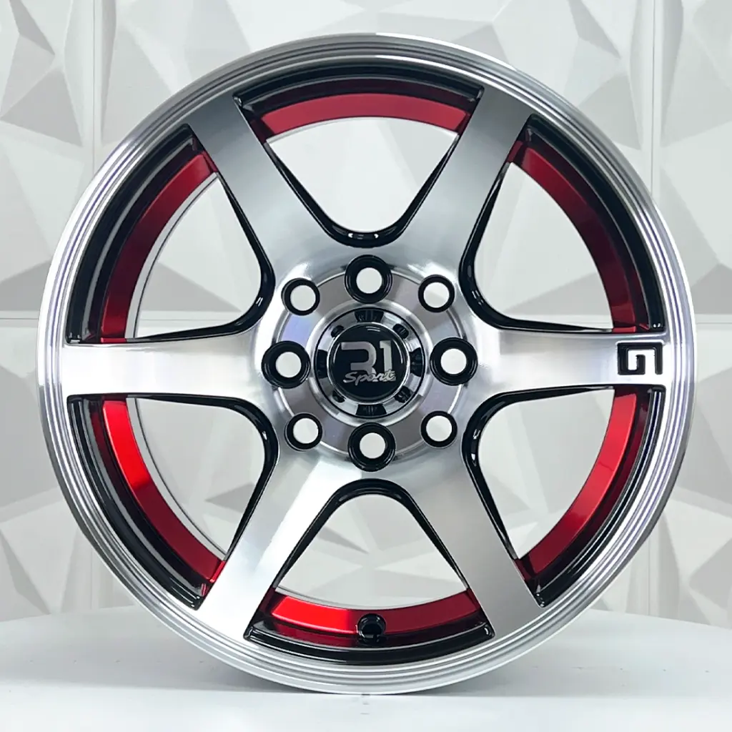 RIN 13X7 4-100/114.3 R1 SPORT 6154 BLACK MACHINE RED LINE ET0 CB73.1 