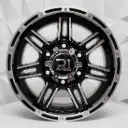 RIN 14X6 5-114.3 R1 SPORT LGS14 BLACK MACHINE FACE MACHINE LIP ET0 CB83