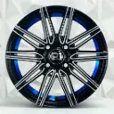 RIN 14X6.5 4-100 R1 SPORT JA130 BLACK MACHINE FACE BLUE LINE ET25 CB73.1
