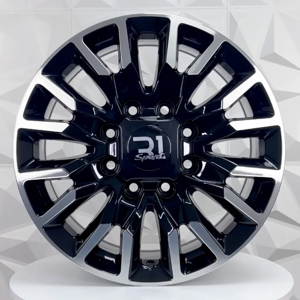 RIN 22X8.5 8-180 R1 SPORT FF7053 BLACK MACHINE FACE ET44 CB124.1