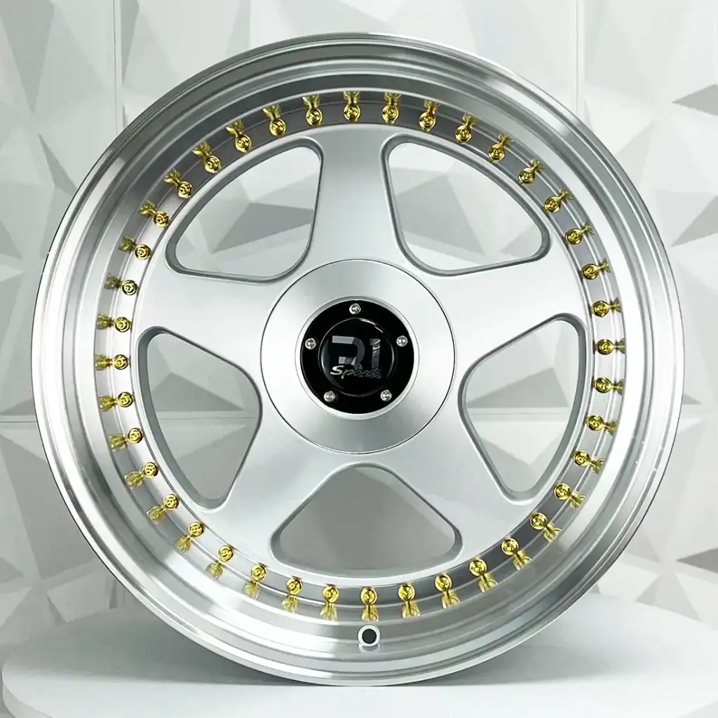 RIN 18X8.5 5-100/112 R1 SPORT 10518 SILVER MI GOLD RIVETS ET40 CB73.1