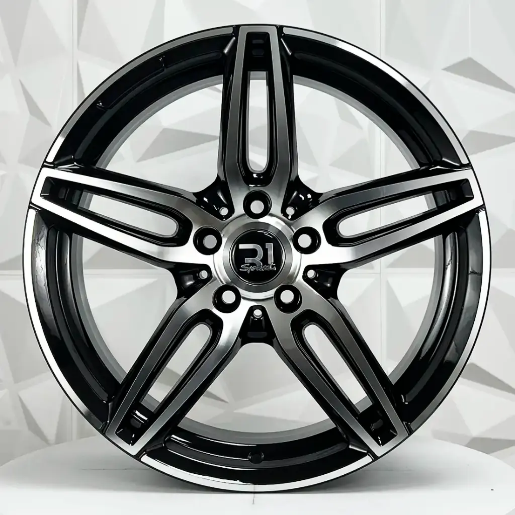RIN 19X8 5-112 R1 SPORT A036 BLACK MACHINE FACE ET38 CB66.6
