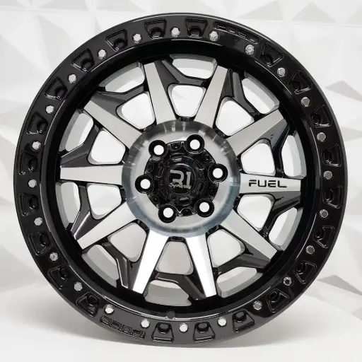 [164596] RIN 16X8 5-135 R1 SPORT QC1261 BLACK MACHINE FACE+CHROME RIVETS* ET0 CB87.1